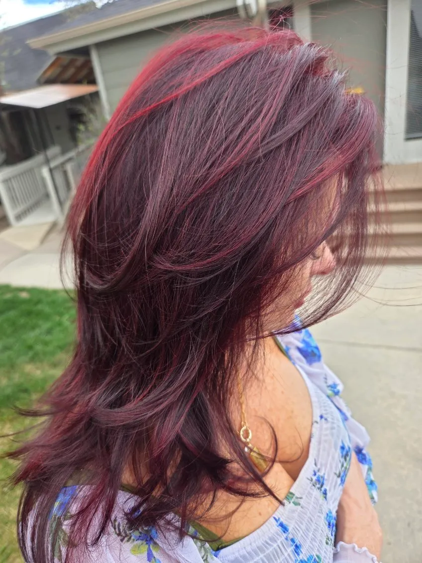 Glossy corrected mahogany hair color by Rob the Hair Viking in Colorado Springs